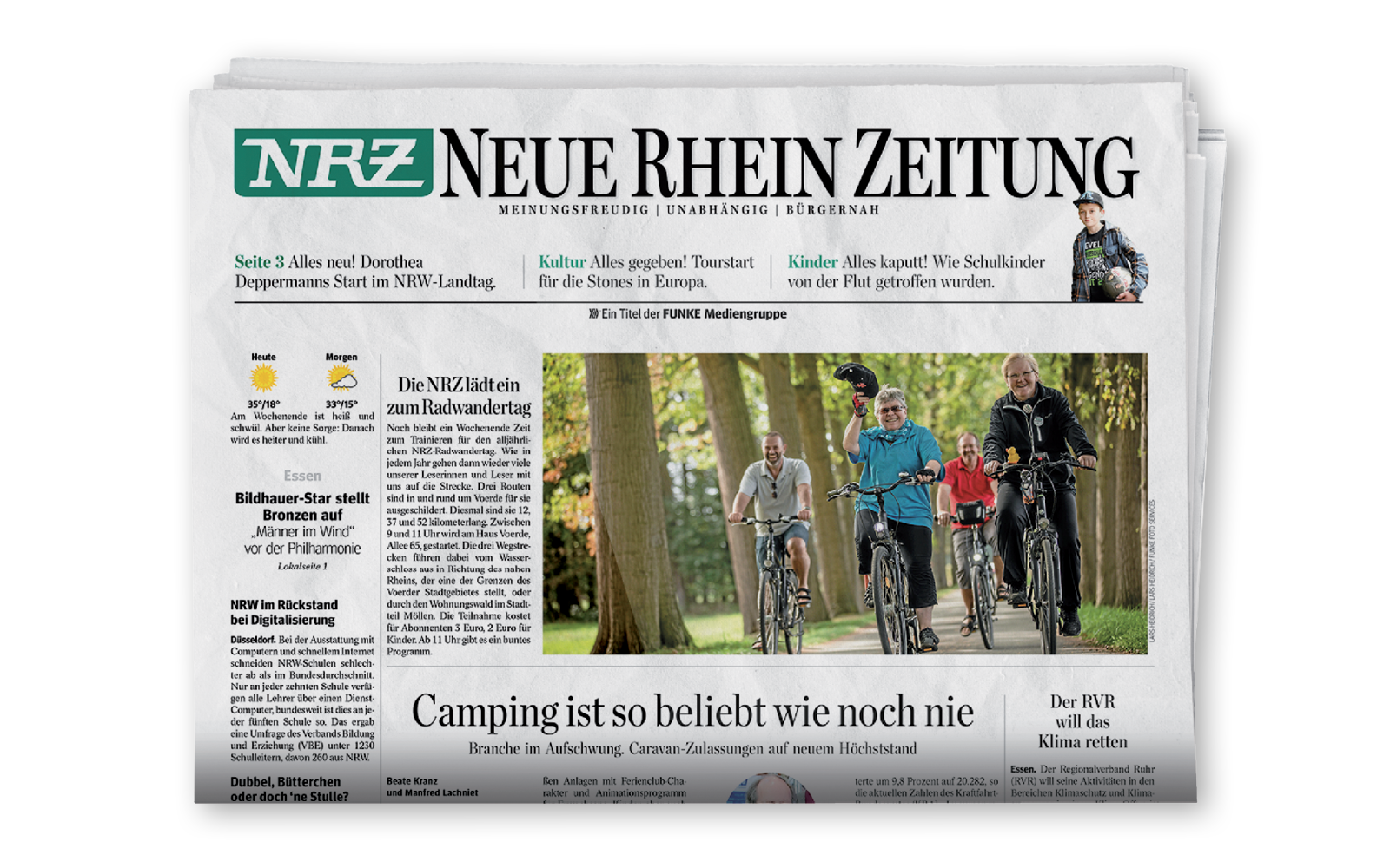 Morgens die gedruckte Zeitung druckfrisch im Briefkasten.